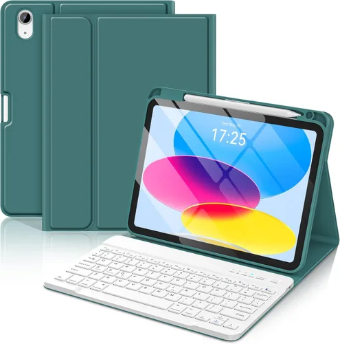 Vista 12 de BQSS Funda para iPad (A16) de 11ª y 10ª Generación con Teclado, Activación/Suspensión Automática, Funda con Teclado Bluetooth Inalámbrico