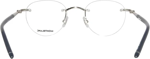 Vista 4 de Mont Blanc MB0244O 002 Gafas De Los Hombres Plata Rimless Oval Forma 2.008 in, PlataGris-002