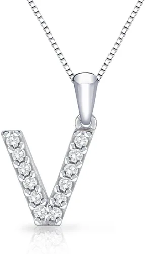 Vista 154 de Collar colgante con letra inicial de diamantes en oro amarillo de 14k (1/10 quilates) 18 pulgadas
