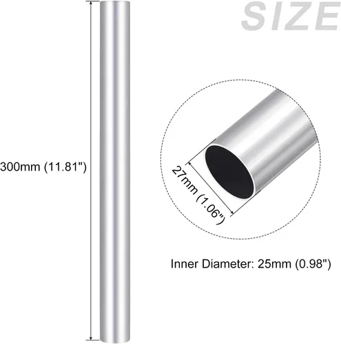 Vista 2 de METALLIXITY Tubo de aluminio 6063 (1.063 in de diámetro exterior x 0.984 in de diámetro interior x 11.811 in de largo), 3 piezas, tubo redondo