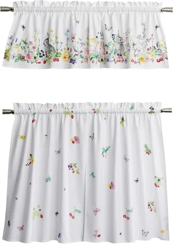 Vista 23 de Maison d' Hermine Juego de cortinas de cocina para ventanas, juego de cortinas de cocina 100% algodón, cenefas para el hogar [2 niveles