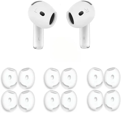 Vista 8 de 6 pares de fundas para los oídos para AirPods 4, antideslizantes, accesorios deportivos ultra finos de silicona suave para auriculares compatibles