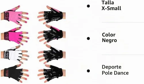 Vista 2 de Mighty Grip Guantes de baile en tubo con tiras adherentes para agarrar el tubo (1 par)