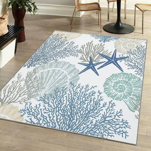 Vista 15 de Tritard Alfombra de área costera de 2 x 3 pulgadas - Pequeña alfombra plegable lavable a máquina, antideslizante, para entrada, alfombra de playa