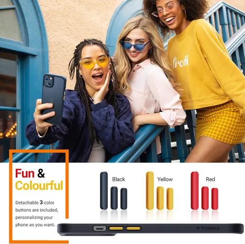 Vista 5 de TORRAS Funda a prueba de golpes para iPhone 13/iPhone 14, grado militar, probada en caídas, parte trasera dura protectora delgada para iPhone 13