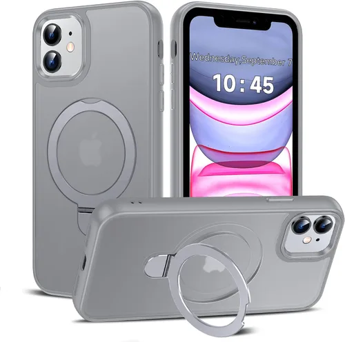 Vista 38 de LeYi Funda para iPhone 11 para MagSafe con soporte magnético, color negro