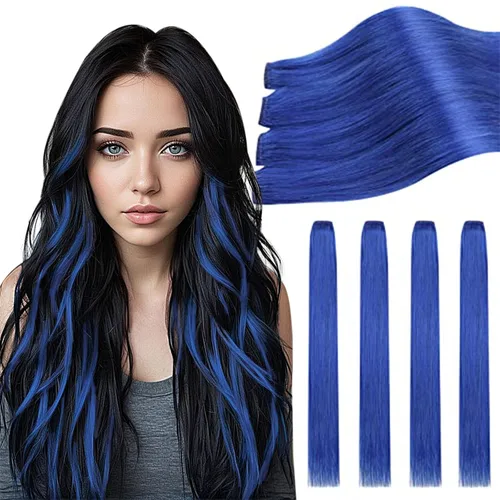 Vista 38 de Ugeat Extensiones de cabello humano con clip de 12 pulgadas, extensiones de cabello balayage con clip, marrón chocolate ombre, extensiones