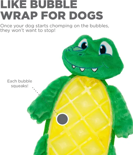 Vista 3 de Outward Hound Bubble Palz - Juguete de peluche para perro, caimán, tamaño L