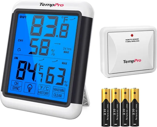 Vista 10 de ThermoPro TP55 - Higrómetro digital de interior, termómetro de 4 pulgadas con pantalla táctil y retroiluminación, termómetro de habitación / medidor