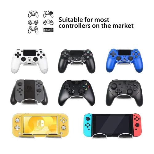 Vista 7 de Game Controller Stand Holder Wall Mount - 2 Pack for Gaming&Audio Headsets Holder Hook, Controller Headset Stand Holder for PS5PS4Xbox Gamer