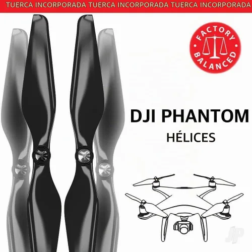 Vista 2 de Master Airscrew Hélices de actualización para DJI Phantom 1-3 con tuerca incorporada - Negro 4 piezas