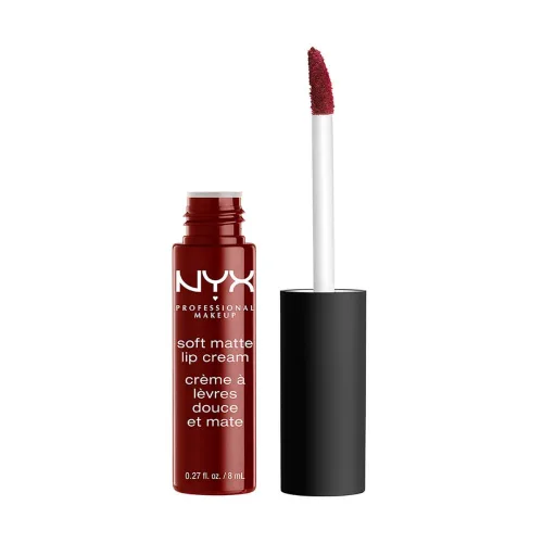 Vista 26 de NYX PROFESSIONAL MAKEUP - Crema labial mate y suave, lápiz labial líquido ligero, Abu Dhabi (rosa profundo-beige)