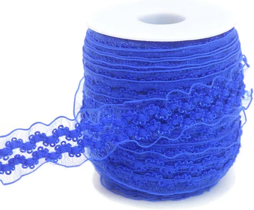 Vista 9 de Cinta de encaje elástica negra con volantes de 20 yardas para coser de 1 pulgada de organza de doble onda, ajuste de encaje, ropa y ropa