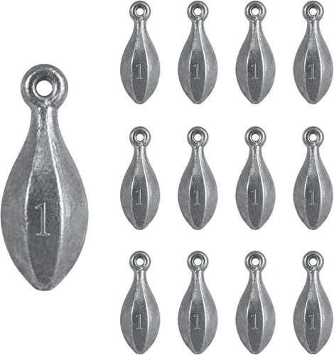 Vista 8 de Pesas de pesca plomadas, plomos de banco con forma de lágrima y ojal 6 piezas-4oz