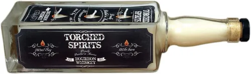 Vista 2 de Torched Spirits - Velas perfumadas con botella de whisky, vela de cera de soja natural, fragancia de caramelo y praliné, gran regalo para hombres