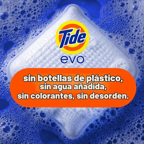 Vista 13 de Tide evo Detergente para ropa original que funciona en el 100% de las manchas comunes, detergente concentrado de viaje compatible con HE
