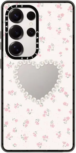 Vista 196 de CASETiFY Funda de impacto para Galaxy S22+ - Adhesivo Aries Moross, color negro transparente