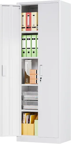 Vista 8 de Aobabo 24" W Metal Storage Cabinet with Locking Doors and Adjustable Shelves,Black