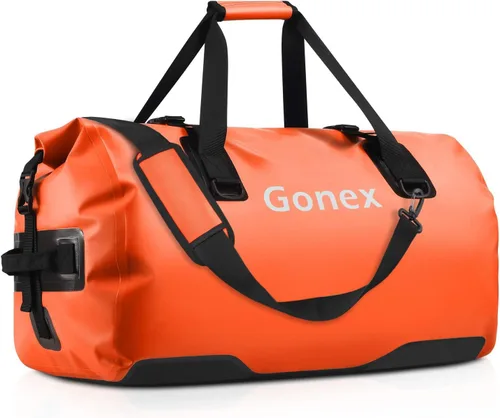 Vista 11 de Gonex Bolsa de lona impermeable extra grande de 40 L, 60 L, 80 L, bolsa de lona seca de viaje, bolsa resistente con correas y asas duraderas