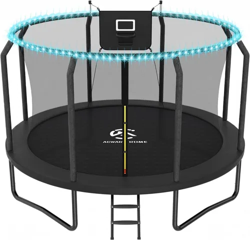 Vista 10 de Outdoor Trampoline with Net for Kids 10FT 12FT 14FT 15FT 16FT Púrpura