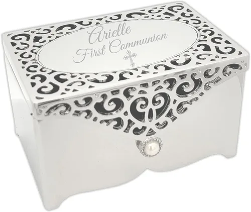 Vista 8 de Cherished Moments Caja de recuerdo rectangular pequeña de filigrana personalizada con mensaje grabado personalizado para regalo SWEET de 16