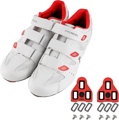 Vista 3 de CyclingDeal zapatos de ciclismo para bicicleta de carretera, placas para pedales universales con 9grados de flotación, compatibles con ARC Delta