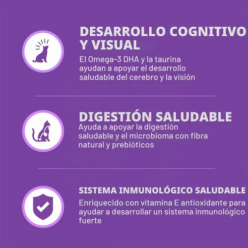 Vista 3 de IAMS Proactive Health Healthy Kitten Dry Cat Food, Chicken, 3.5 lb Recomendados por veterinarios, DHA Omega-3 y taurina apoyan el cerebro