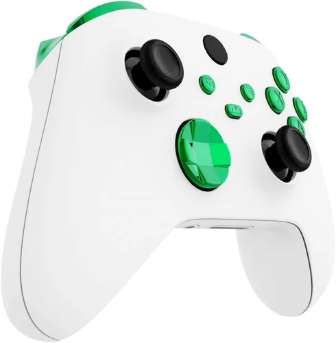 Vista 4 de eXtremeRate Botones de repuesto para controlador inalámbrico Xbox Core, verde cromado brillante personalizado LB RB LT RT parachoques Trigers Dpad