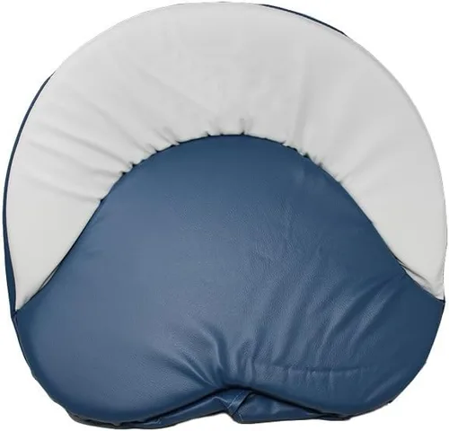 Vista 3 de Cojín de asiento de tractor azul y blanco para modelos Ford con asiento de acero estilo pan