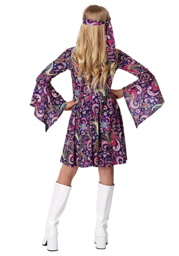 Vista 2 de Disfraz para niña de Woodstock Hippie Multicolor
