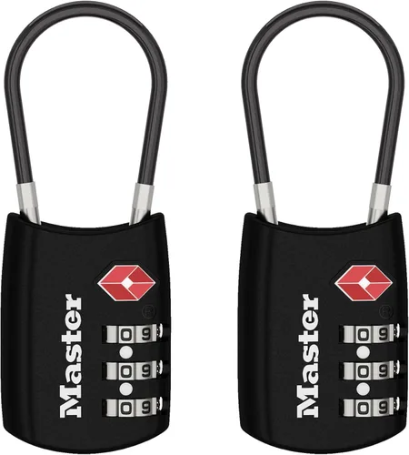 Vista 20 de Master Lock 4688D Candado para Equipaje con Combinación Personalizable Aprobado por TSA, 1 Unidad, Plateado Colores surtidos