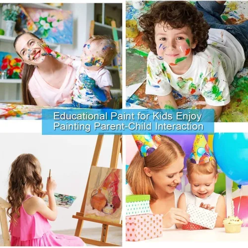 Vista 4 de Elftoyer Pintura por números para niños y principiantes, kits de regalo de pintura en lienzo de bricolaje, gatos coloridos y mariposas de 12 x 16