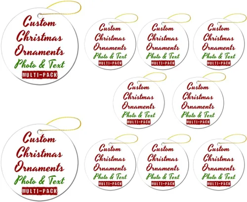 Vista 25 de Adornos de Navidad personalizados, texto fotográfico, haz tu propio adorno de cerámica de porcelana, regalo de recuerdos para decoración de Navidad