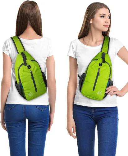 Vista 51 de Waterfly - Mochila cruzada tipo bandolera para viajes y caminatas, bolsa de pecho, Gris, talla única