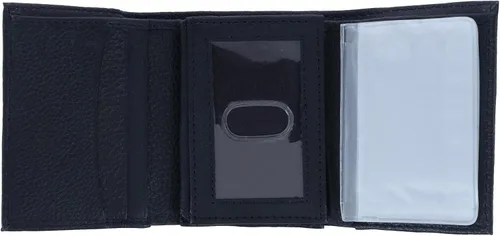 Vista 3 de CTM Billetera triple de cuero para hombre, Negro -, Trifold