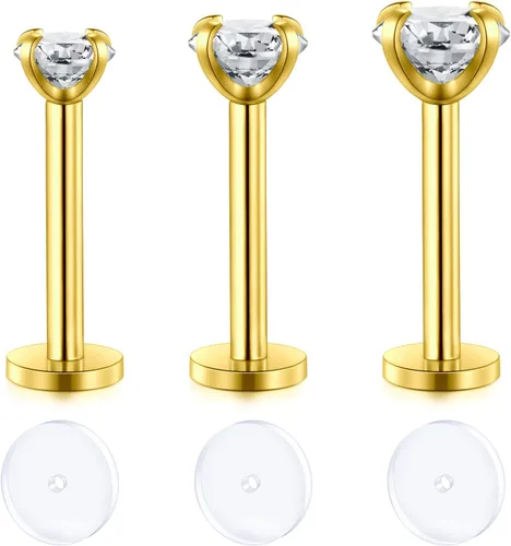 Vista 39 de D.Bella Retenedores de piercing transparentes de 16G para cartílago flexible para hélix, daith, rook, tragus, retenedor de aretes Bioflex, nariz
