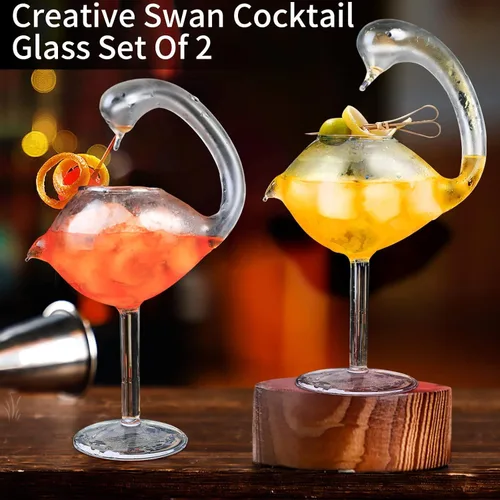 Vista 6 de Swan - Juego de 2 vasos de cóctel de 6 onzas, copas de vino únicas