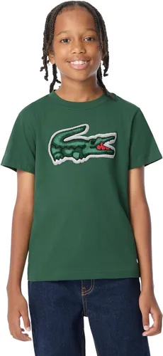 Vista 3 de Lacoste Camiseta unisex con estampado de cocodrilo bordado para adultos Verde