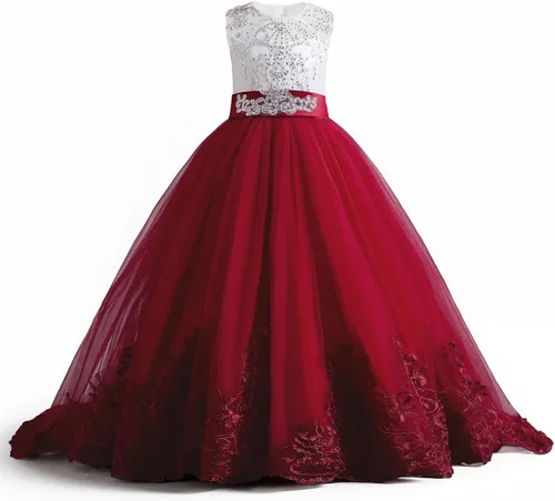Vista 2 de NNJXD - Vestido largo de tul para niñas