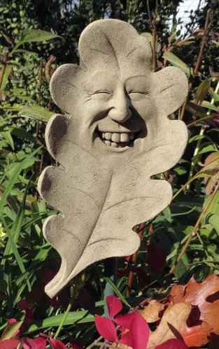 Vista 2 de Carruth Estudio, placa de hoja con diseño de parques de madera, escultura original hecha a mano en piedra, hecha a mano