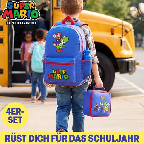 Vista 2 de Get Trend Super Mario Boys Backpack 4 Piece Set