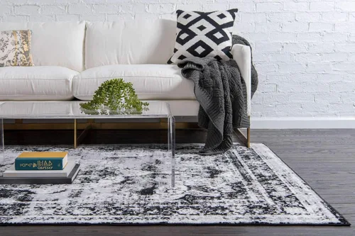 Vista 3 de Unique Loom Sofia Collection - Alfombra de la sala Garnier (9 x 12 pies, rectangular, negro/marfil)