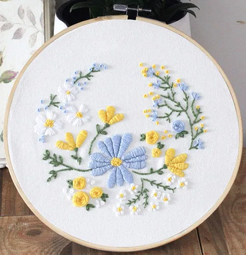 Vista 8 de Kit de bordado de Feliz Navidad, adornos de muñeco de nieve, corona, Awesocrafts gama completa de kits de bordado para principiantes y adultos