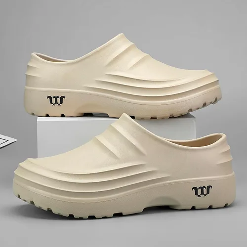 Vista 3 de Zuecos para mujeres y hombres, antideslizantes, impermeables, para el cuidado de la salud, zapatos de trabajo de seguridad para cocina, jardín