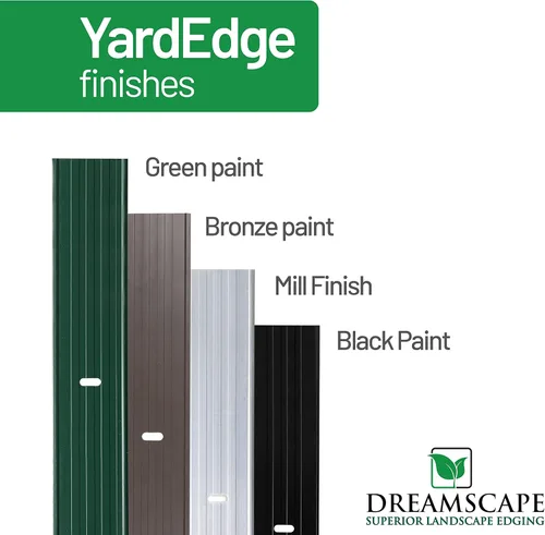 Vista 3 de Dreamscape YardEdge Kit de aluminio para bordes de paisaje, 12 tiras, 6 pies cada una (72 pies en total), pintura Duraflex negra, borde de Negro