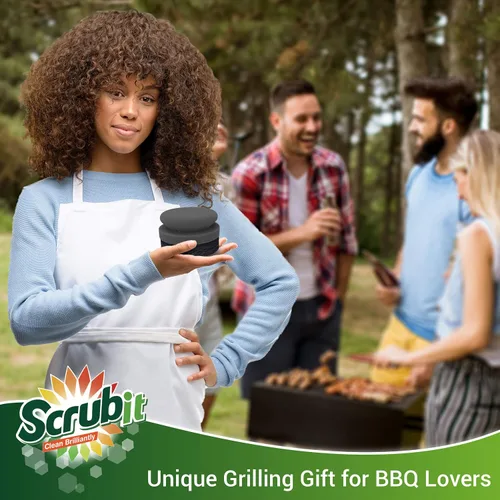 Vista 2 de SCRUBIT Cepillo de limpieza para parrilla, esponja para parrilla, limpiador de barbacoa sin cerdas con almohadilla de limpieza resistente