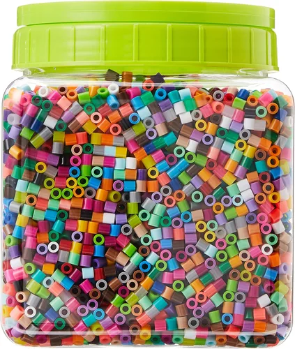 Vista 2 de Perler Cuentas surtidas de fusibles multicolor para manualidades infantiles, 11000 piezas