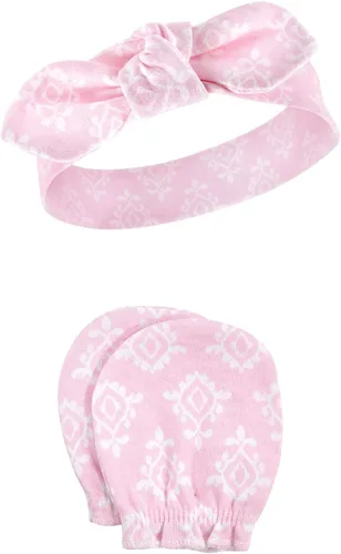 Vista 75 de Hudson Baby Conjunto de diadema de algodón y manoplas para rascar para bebé