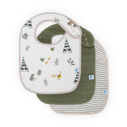 Vista 18 de Little Unicorn Paquete de 3 baberos clásicos de alta calidad, ajustable a medida que crece el bebé, tela suave en la piel, ideal para los que comen