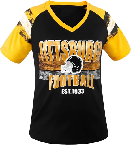 Vista 11 de Camisetas Raglan con Cuello en V para Fanáticas del Fútbol Americano Mujer